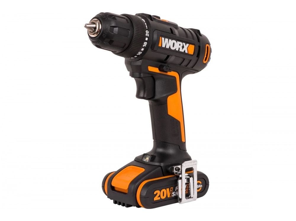 Дрель-шуруповерт аккумуляторная WORX WX100.2, 20В, 2Ач х2, ЗУ 0,4А, сумка Дрель-шуруповерт аккумуляторная WORX WX100.2, 20В, 2Ач х2, ЗУ 0,4А, сумка