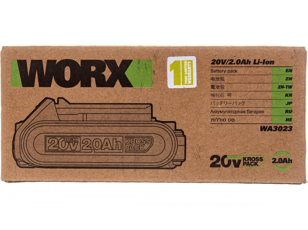 Аккумулятор WORX Professional WA3023 20В, 2 Ач Аккумулятор WORX Professional WA3023 20В, 2 Ач