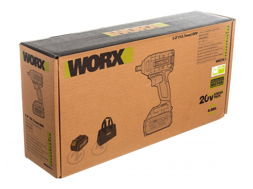 Гайковерт ударный аккумуляторный WORX Professional WU279.1 Гайковерт ударный аккумуляторный WORX Professional WU279.1