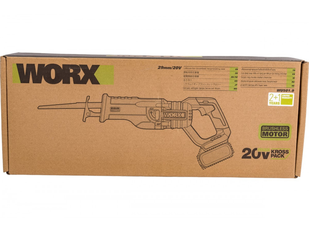 Сабельная пила аккумуляторная WORX Professional WU501.9 Сабельная пила аккумуляторная WORX Professional WU501.9