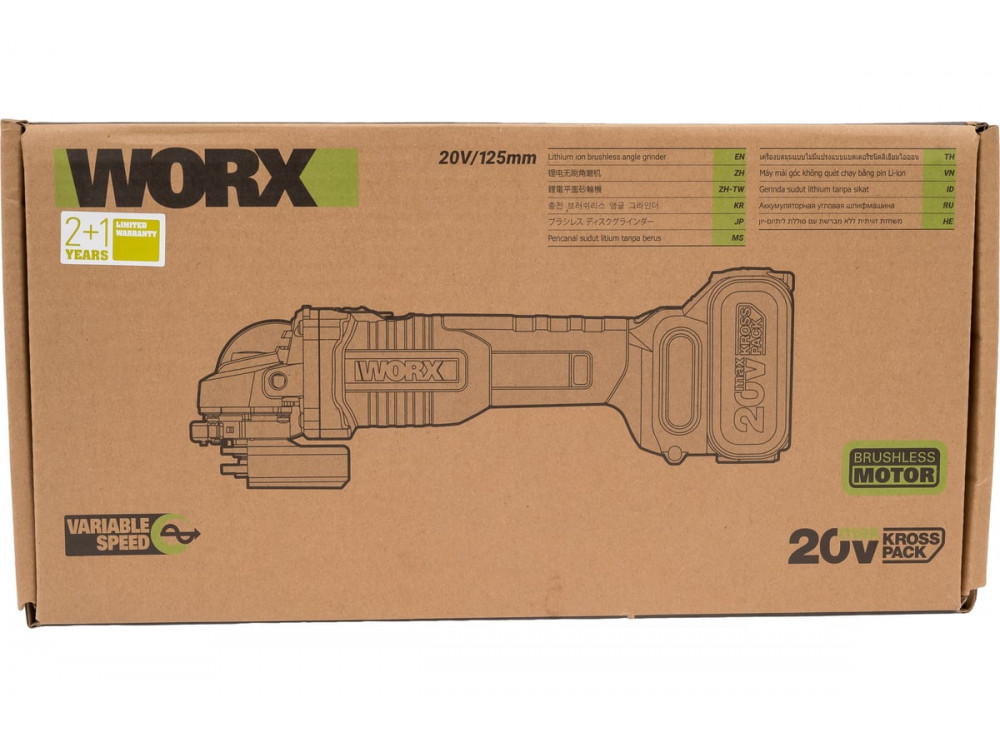 Угловая шлифмашина аккумуляторная WORX Professional WU809.3 Угловая шлифмашина аккумуляторная WORX Professional WU809.3