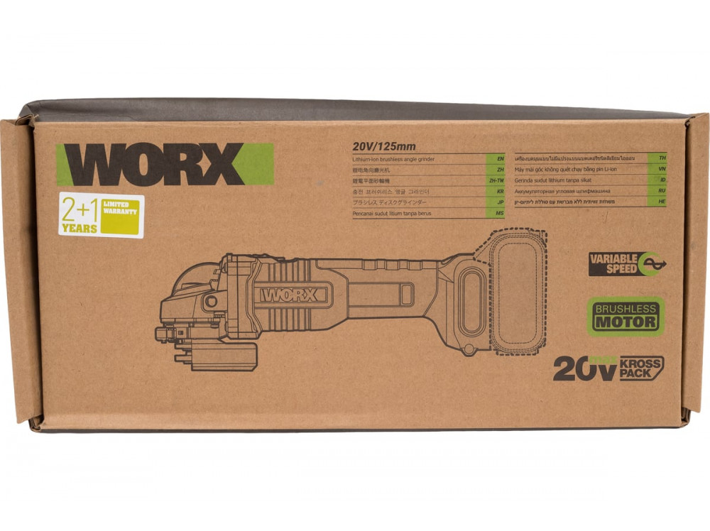 Угловая шлифмашина аккумуляторная WORX Professional WU809.9 Угловая шлифмашина аккумуляторная WORX Professional WU809.9