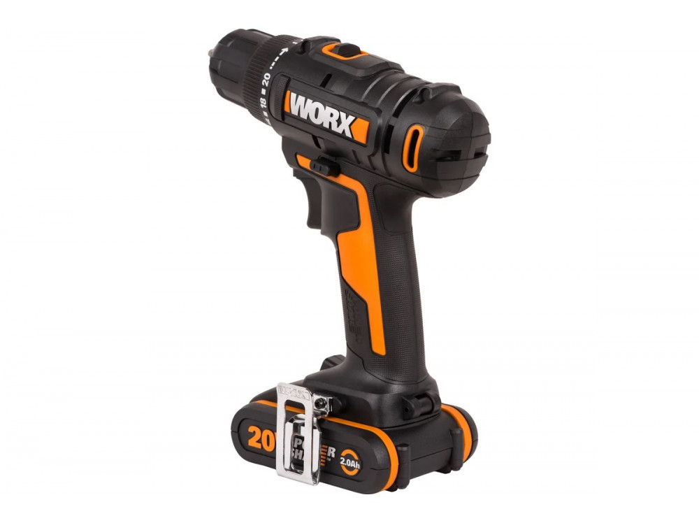 Дрель-шуруповерт аккумуляторная WORX WX100.2, 20В, 2Ач х2, ЗУ 0,4А, сумка Дрель-шуруповерт аккумуляторная WORX WX100.2, 20В, 2Ач х2, ЗУ 0,4А, сумка