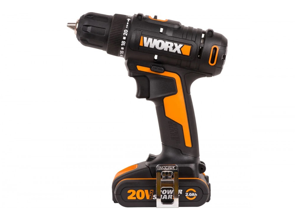 Дрель-шуруповерт аккумуляторная WORX WX100.2, 20В, 2Ач х2, ЗУ 0,4А, сумка Дрель-шуруповерт аккумуляторная WORX WX100.2, 20В, 2Ач х2, ЗУ 0,4А, сумка
