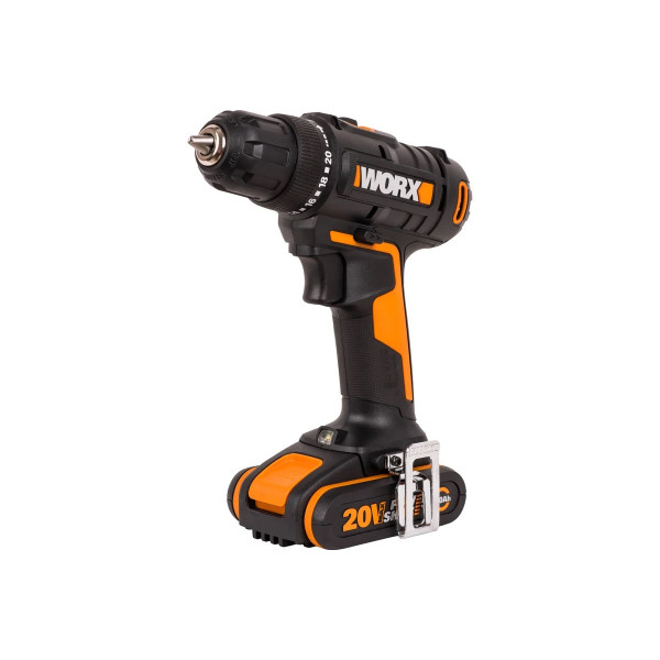 Дрель-шуруповерт аккумуляторная WORX WX100.2, 20В, 2Ач х2, ЗУ 0,4А, сумка